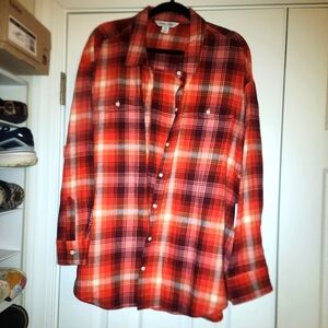 Nwt XXL Ol Navy The Boyfriend ls plaid flannel shirt